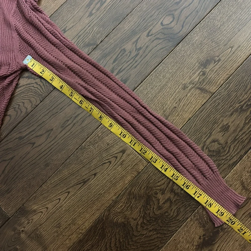 MOTH mauve dust rose knit cardigan scallop hem shawl collar size Small cotton